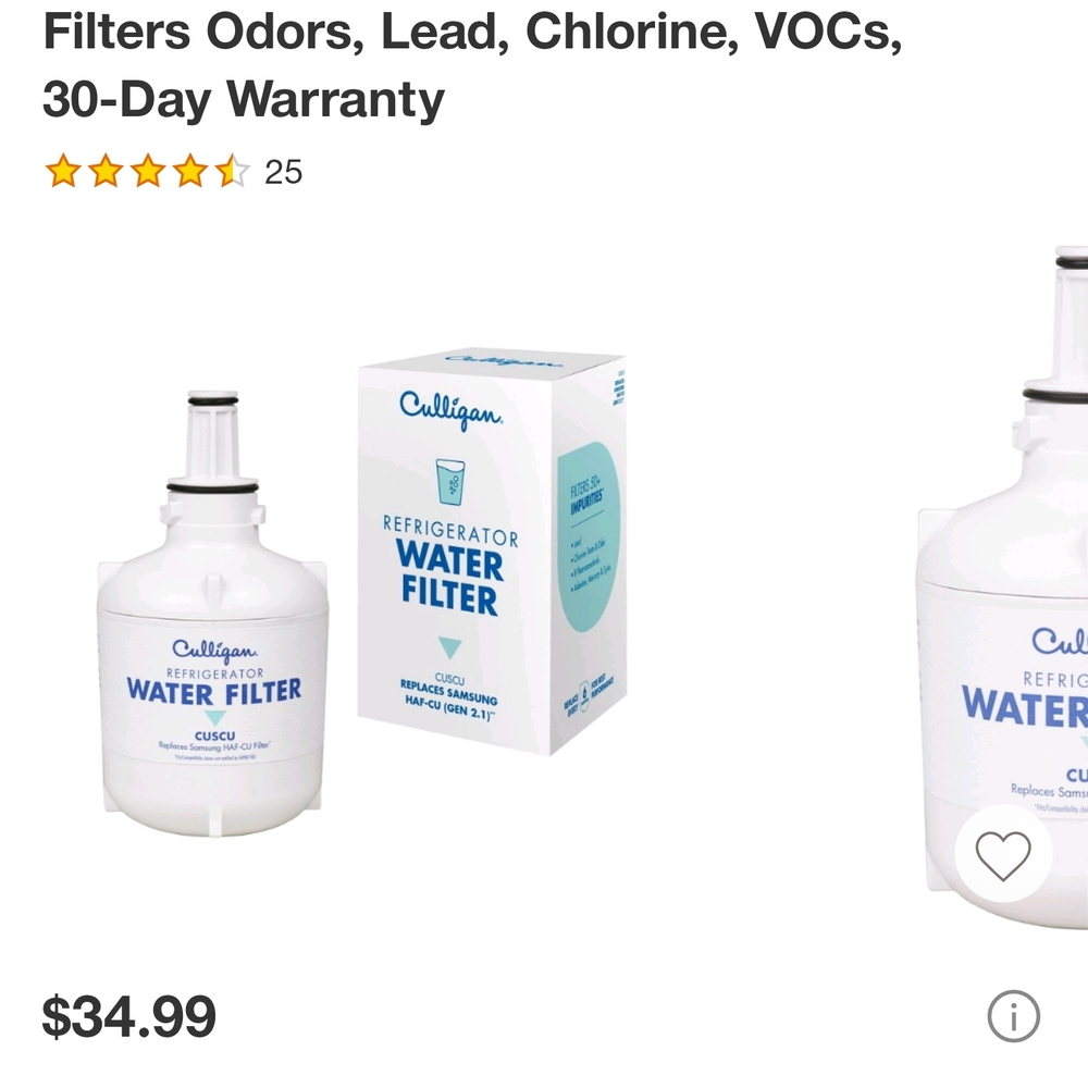 Culligan Refrigerator Water Filter